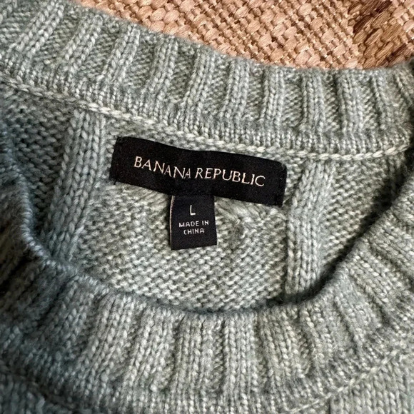 BANANA REPUBLIC weave sweater - chenille-like. Weave pattern. Size L - Picture 3 of 11